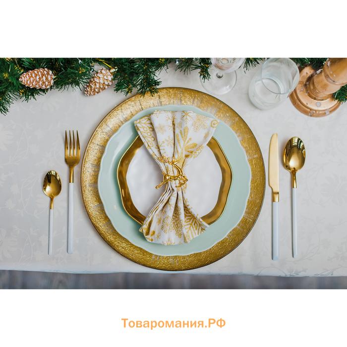 Тарелка подстановочная Magistro «Бурлеск», d=33 см, стекло, золотая