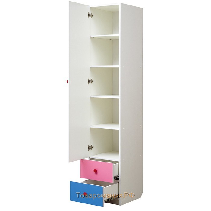 Шкаф с фотопечатью «Совята 1.1», 400×490×2100 мм, цвет белый  /синий / розовый