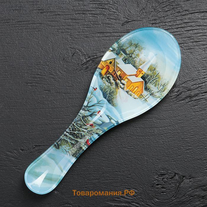 Подставка под ложку  «Новый Год», 21,5×7,5×1,5 см, стекло