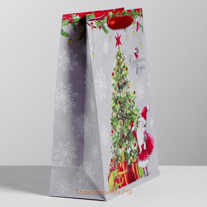 Пакет крафтовый вертикальный «Новогоднего чуда», 23 х 27 х 11,5 см, Новый год