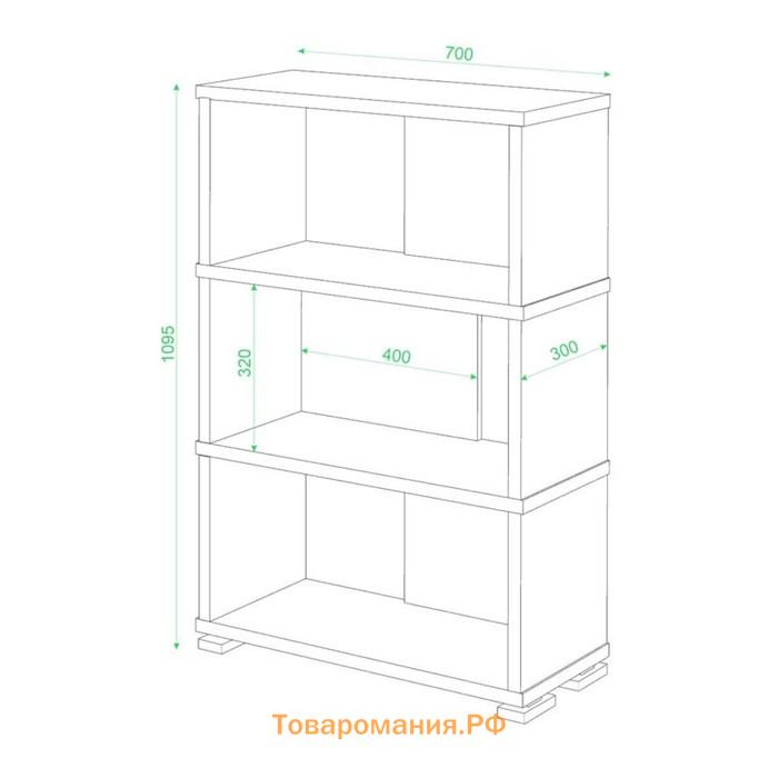 Стеллаж, 700 × 300 × 1100 мм, цвет белый жемчуг