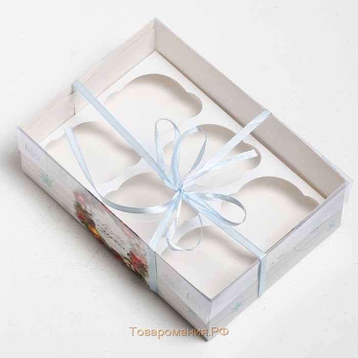 Коробка для капкейка «Happy New Year», 23 х 16 х 7.5 см, Новый год