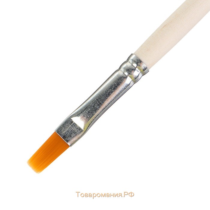 Кисть для рисования, Синтетика Плоская № 8 (ширина обоймы 8 мм; длина волоса 12 мм), деревянная ручка, Calligrata