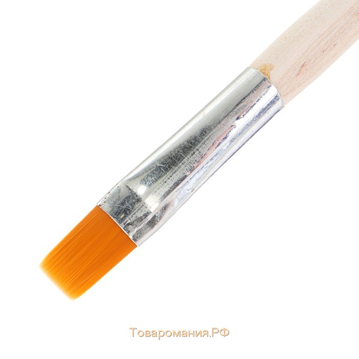 Кисть для рисования, Синтетика Плоская №14 (ширина обоймы 14 мм; длина волоса 16 мм), деревянная ручка, Calligrata