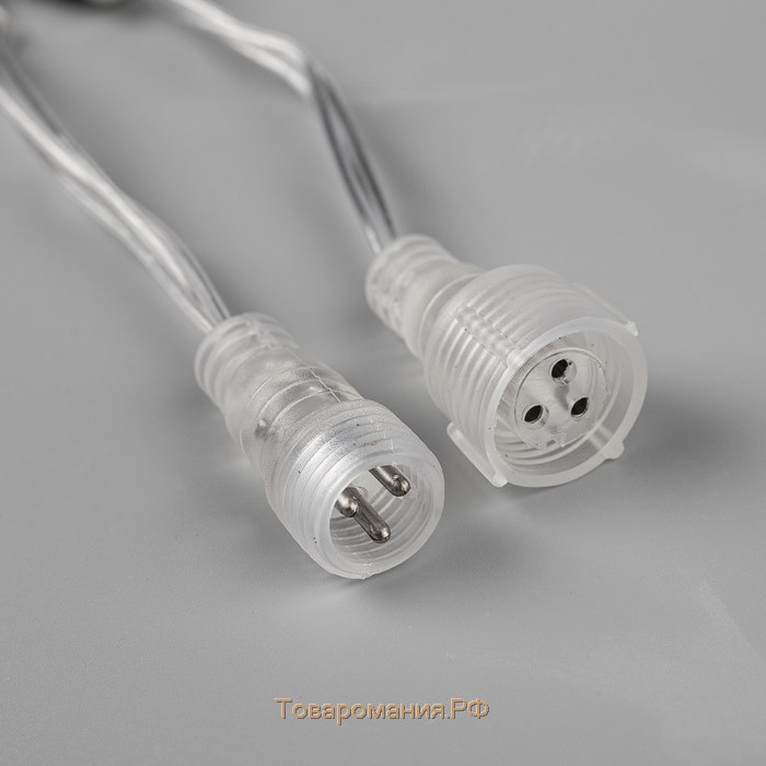 Гирлянда «Бахрома» 3 × 0.6 м, IP44, УМС, прозрачная нить, 160 SMD-LED, свечение белое, 220 В