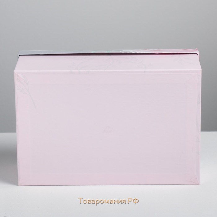 Коробка подарочная прямоугольная, упаковка, «Цветы», 28 х 18.5 х 11.5 см