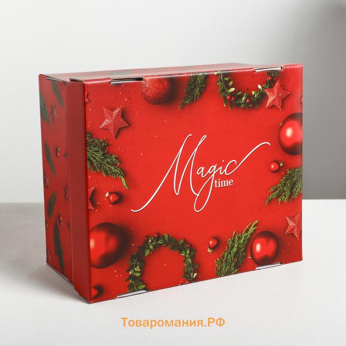 Складная коробка «Magic time», 30 х 24.5 х 15 см, Новый год