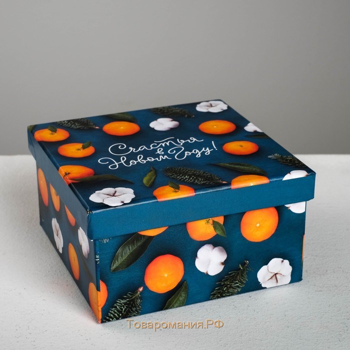 Набор подарочных коробок 6 в 1 «Мандариновый», 10 х 10 х 6 - 20 х 20 х 11 см , Новый год