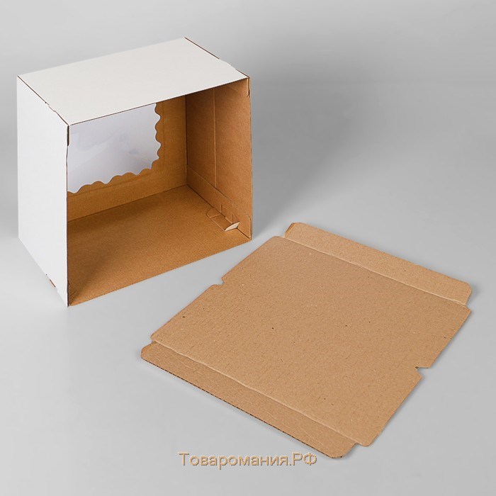 Коробка для торта, с окном, 30 х 30 х 19 см