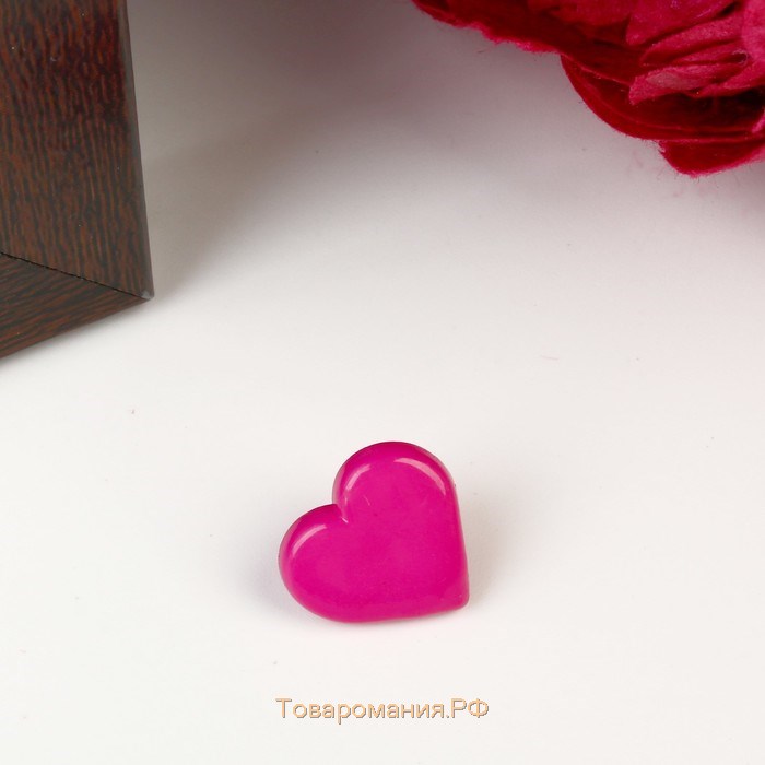 Пуговицы пластик для творчества на ножке "Цветные сердечки" набор 60 шт 1,2х1,2 см