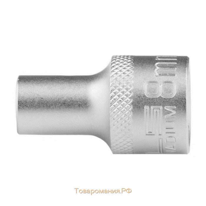 Головка торцевая Stels 13647, под квадрат, 1/2", 8 мм, CrV, двенадцатигранная, хромированная