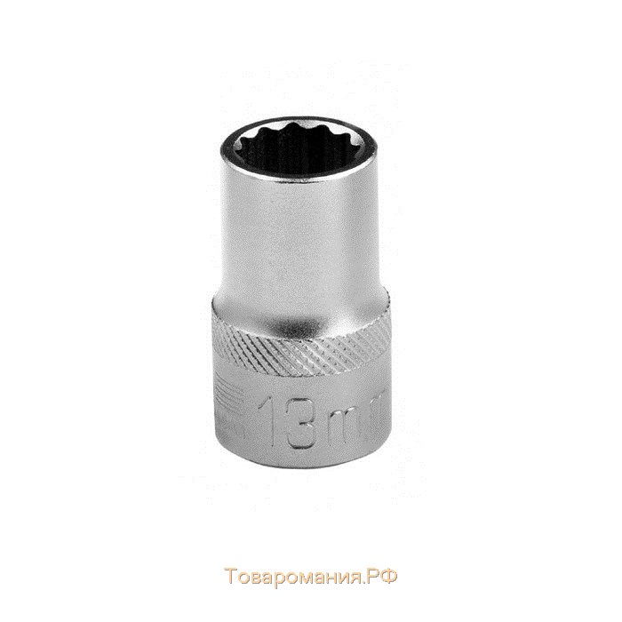 Головка торцевая Stels 13657, под квадрат, 1/2", 13 мм, двенадцатигранная, хромированная