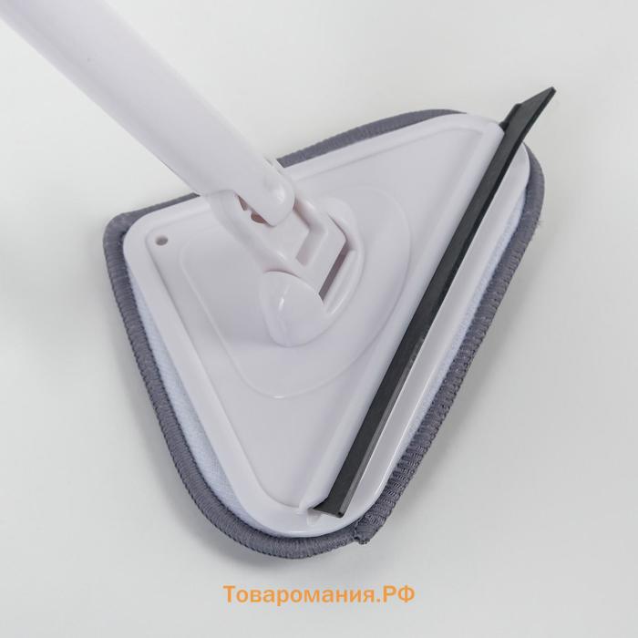 Окномойка с телескопической алюминиевой ручкой и сгоном, 12×12×59(89) см, цвет МИКС