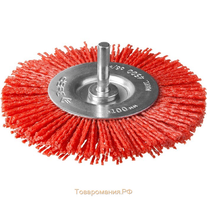 Щетка дисковая "ЗУБР" 35161-100_z02, нейлоновая, абразивное покрытие, 100 мм