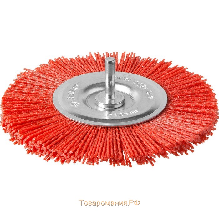 Щетка дисковая "ЗУБР" 35161-125_z02, нейлоновая, абразивное покрытие, 125 мм