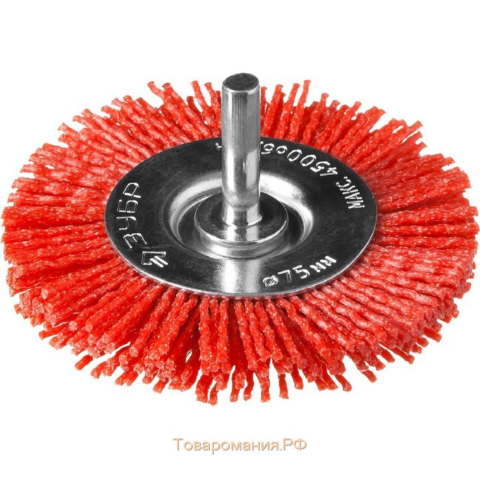 Щетка дисковая "ЗУБР" 35161-075_z02, нейлоновая, абразивное покрытие, 75 мм