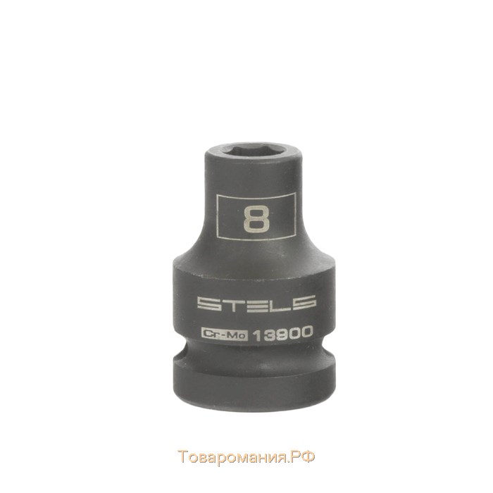 Головка ударная Stels 13900, 8 мм, 1/2", CrMo, шестигранная