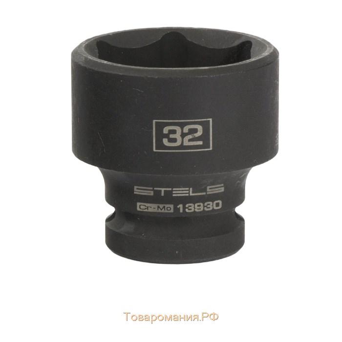 Головка ударная Stels 13930, 32 мм, 1/2", CrMo, шестигранная