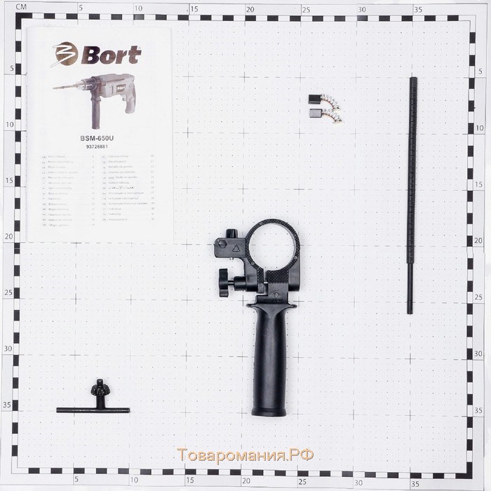 Дрель ударная Bort BSM-650U, 650 Вт, 3000 об/мин, ЗВП 13 мм, 1 скорость, реверс