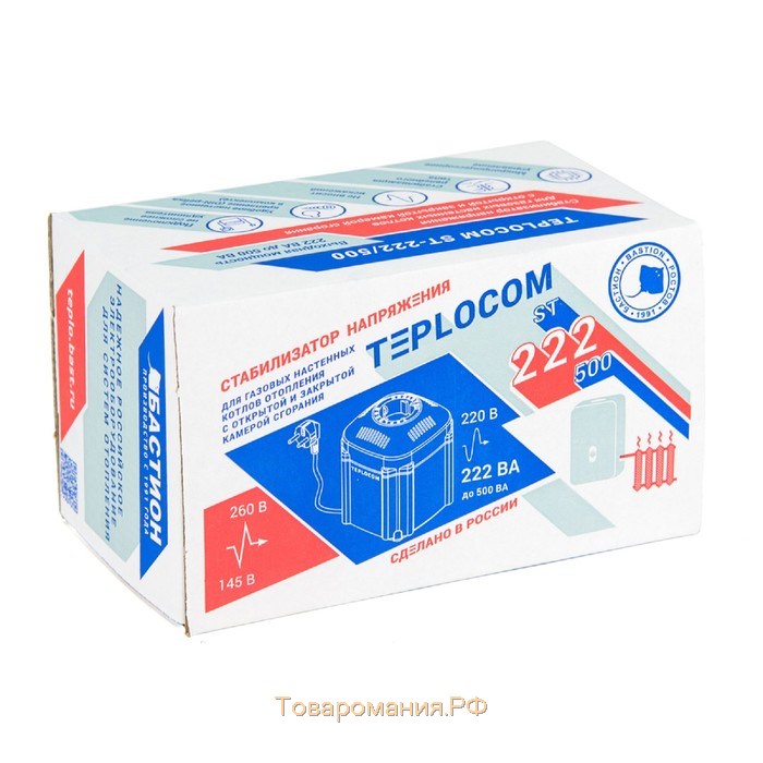 Стабилизатор напряжения для котла Teplocom ST-222/500-И, 222 ВА, 145-260 В, индикация