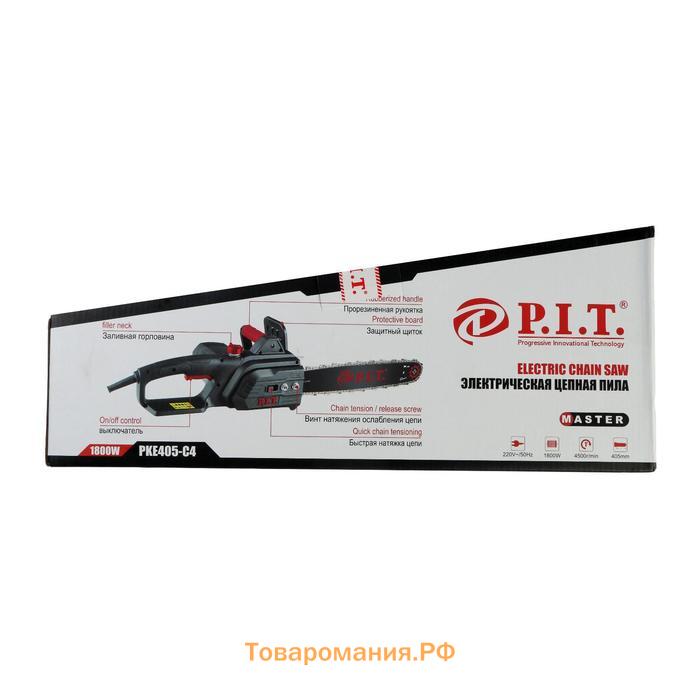 Пила цепная P.I.T. PKE405-C4, электрическая, 1800 Вт, 16", шаг 3/8", паз 1.3 мм, 59 звеньев