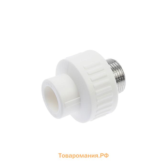 Муфта комбинированная OTMO, d=20 мм x 3/4", наружная резьба, полипропиленовая