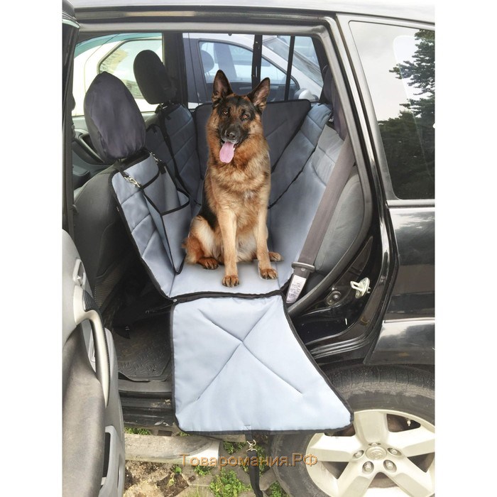 Автогамак-трансформер для перевозки крупных собак 20+ кг, 145 х165 см, серый, поролон