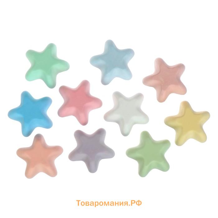 Мелки цветные для асфальта 10 штук Calligrata TOP, в форме звёздочки (3 х 1,3см; 5-7 гр)