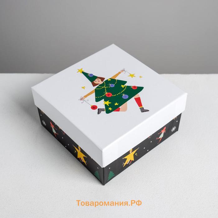 Набор подарочных коробок 5 в 1 «С НГ», 14 х 14 х 8 - 22 х 22 х 12 см, Новый год
