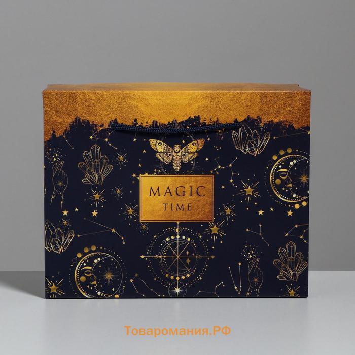 Пакет—коробка, подарочная упаковка, «Magic time», 23 х 18 х 11 см