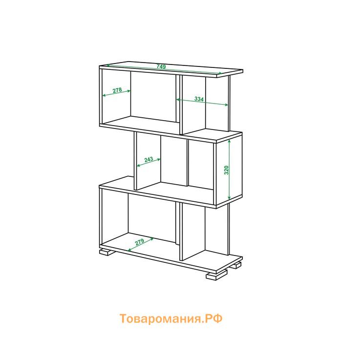 Стеллаж «СЛ-5-3», 750 × 280 × 1060 мм, цвет венге / карамель