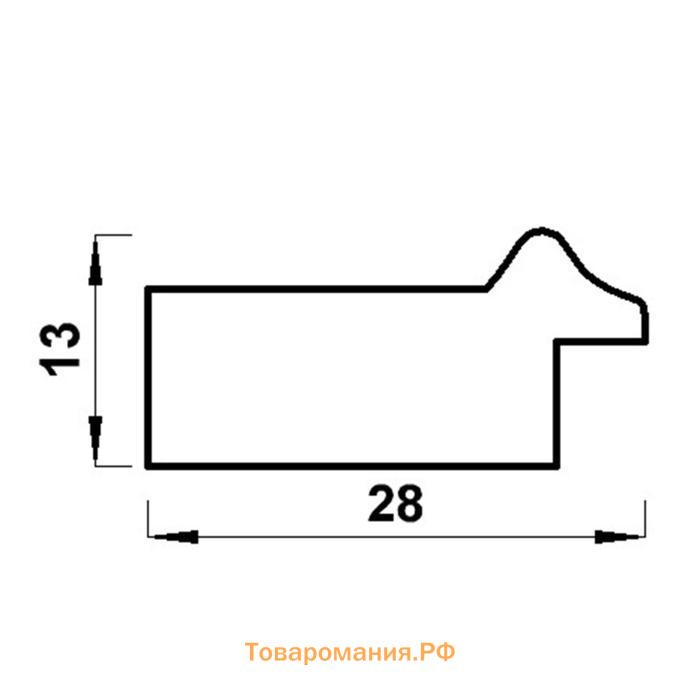 Рама для картин (зеркал) 40 х 50 х 2,8 см, пластиковая, Calligrata 6528, золото