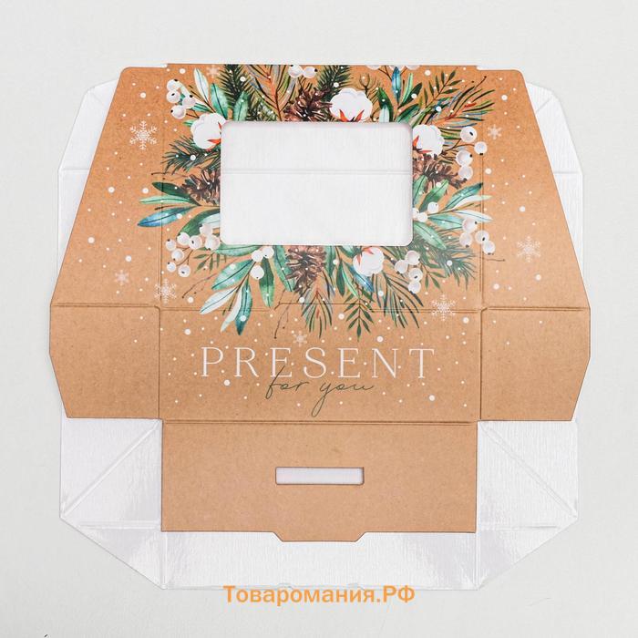 Коробка складная «Present», 10 х 8 х 3.5 см, Новый год