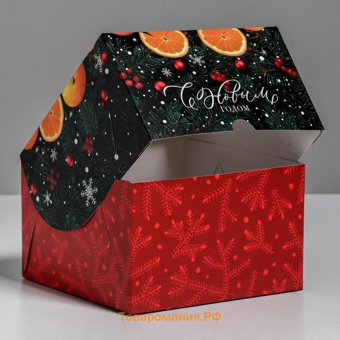 Коробка для капкейков «Новогодняя» 16 х 16 х 10 см, Новый год