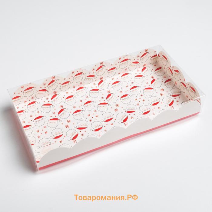Коробка для кондитерских изделий с PVC крышкой «Счастливого Нового года!», 10.5 х 21 х 3 см, Новый год