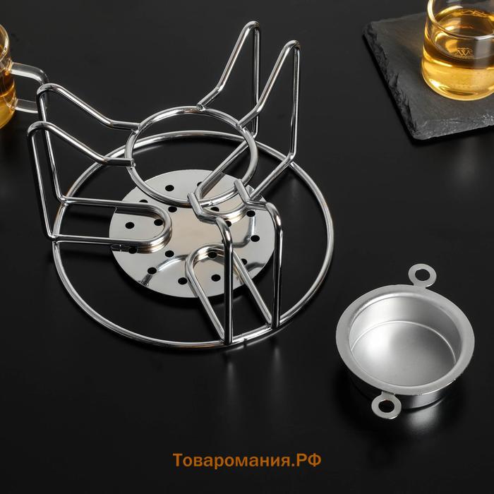 Подставка - подогрев под чайник «Романтика», отверстие для свечи 4 см, 15,5×15,5×10 см