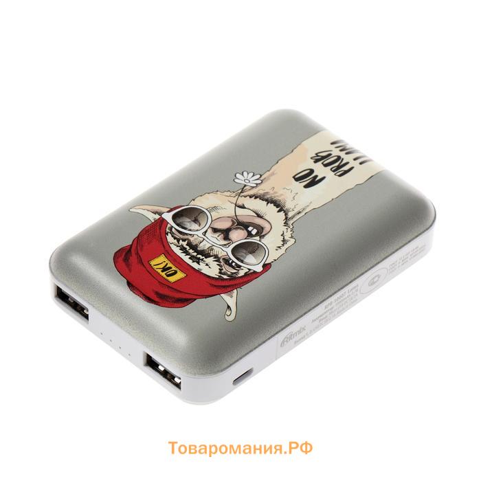 Внешний аккумулятор Ritmix RPB-10007, 10000 мАч, 2хUSB, 2.1 А, лама