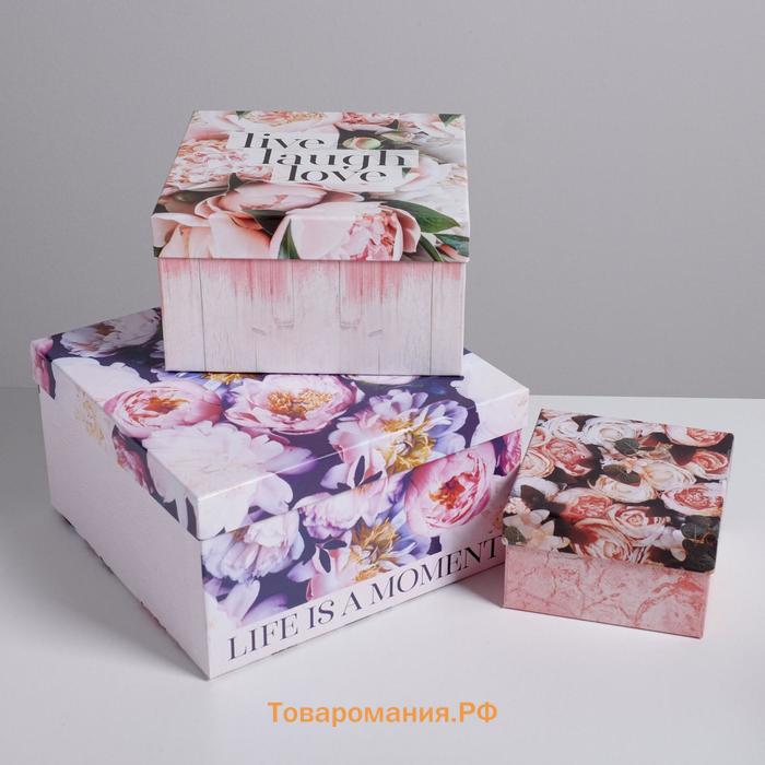 Набор коробок 10 в 1, упаковка подарочная, «Цветочный», 10.2 х 10.2 х 6‒28.2 х 28.2 х 15 см