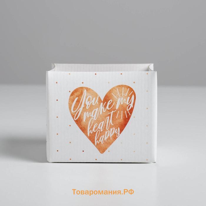Коробка подарочная складная, упаковка, «Сердце», 10 х 12 х 12 см