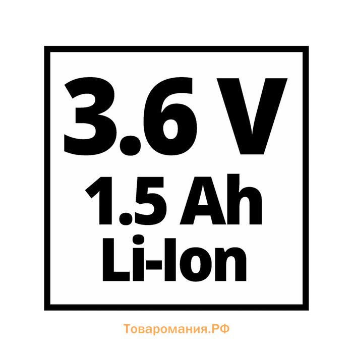 Пистолет клеевой аккумулят. Einhell TC-CG 3.6/1, 3.6 В, 1.5 Ач, 160°C, 150х7 мм, 3 с, кейс