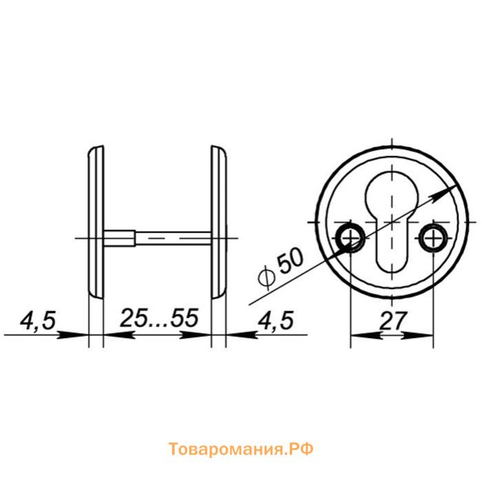 Накладка декоративная ESC-С-001-CР цилиндровая, цвет хром