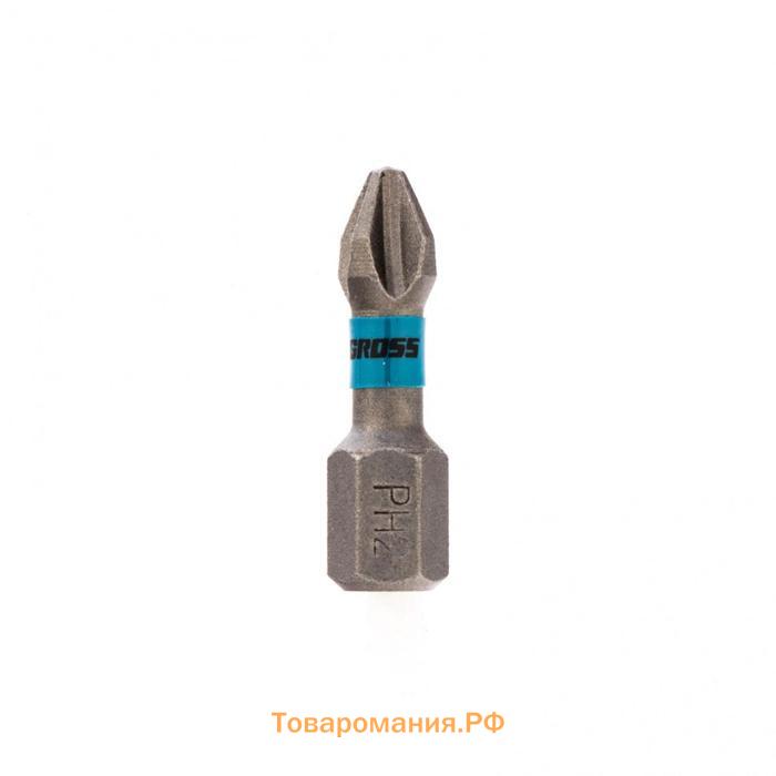 Набор бит торсионных Gross 11475, сталь S2, PH2x25 мм, 1/4", 2 шт