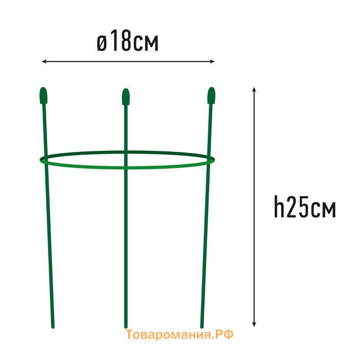 Опора для растений, 1 кольцо, h = 25 см, d = 18 см, металл