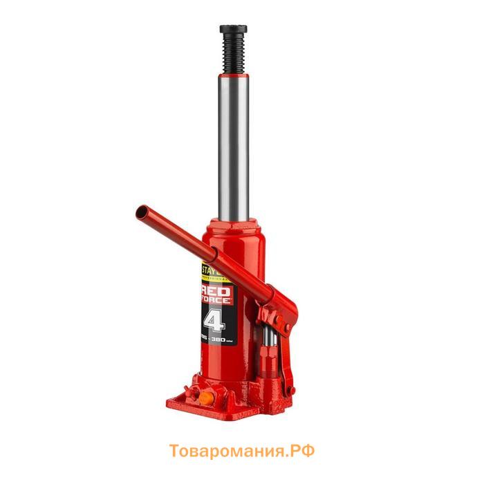 Домкрат бутылочный гидравлический STAYER RED FORCE 43160-4-K_z01, 194-372 мм, 4 т, в кейсе