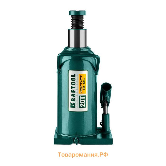 Домкрат бутылочный Kraftool KRAFT-LIFT 43462-20_z01, гидравлический, подъем 244-449 мм, 20 т   55703