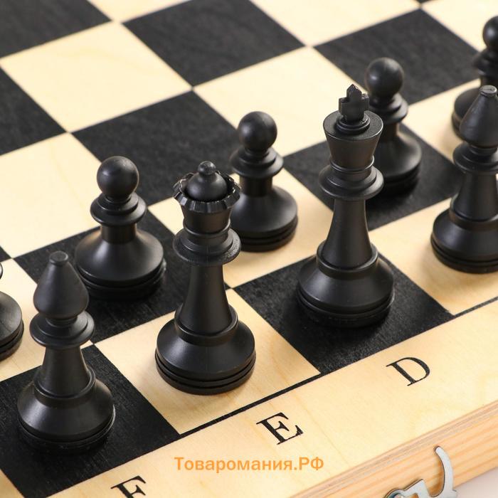Настольные игры 3 в 1: шахматы, шашки, нарды, деревянные, большие, 40 х 40 см
