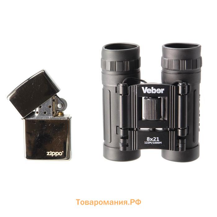 Бинокль Veber Sport БН, 8 × 21, цвет чёрный