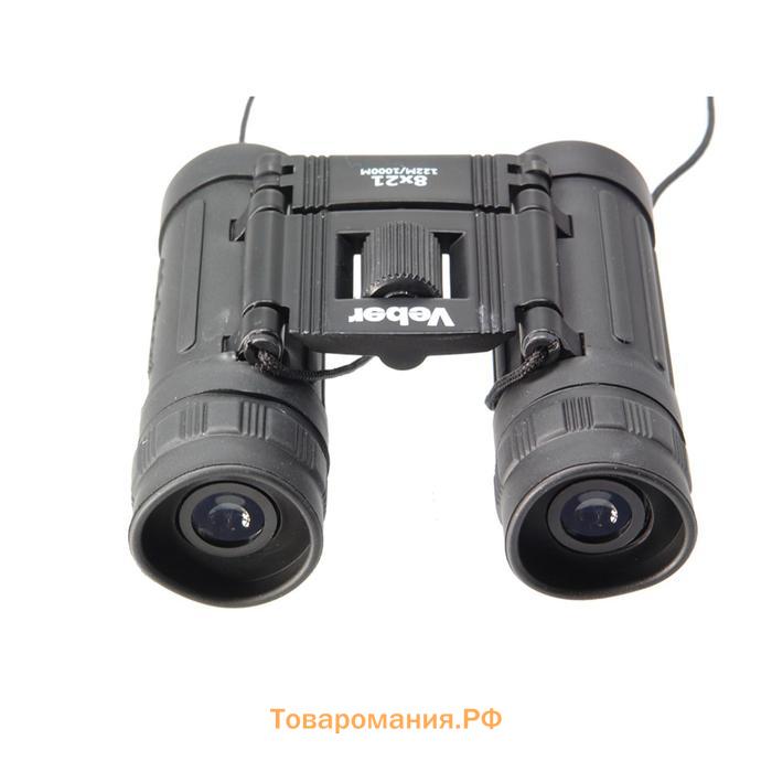 Бинокль Veber Sport БН, 8 × 21, цвет чёрный