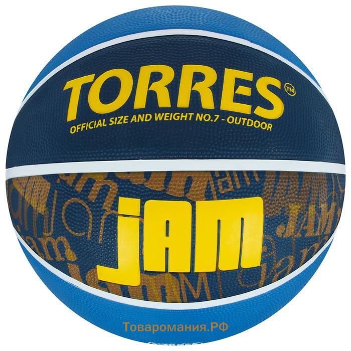 Мяч баскетбольный TORRES Jam, B02047, резина, клееный, 8 панелей, р. 7