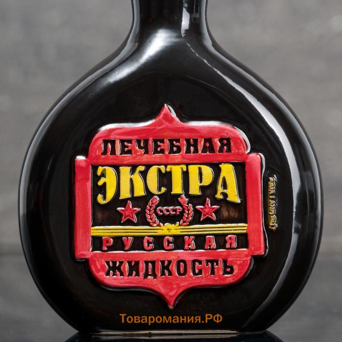 Графин - штоф керамический «СССР», 175 мл, цвет чёрный
